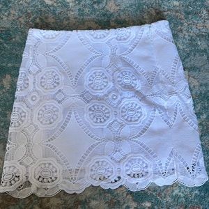 Addeline white lace skirt